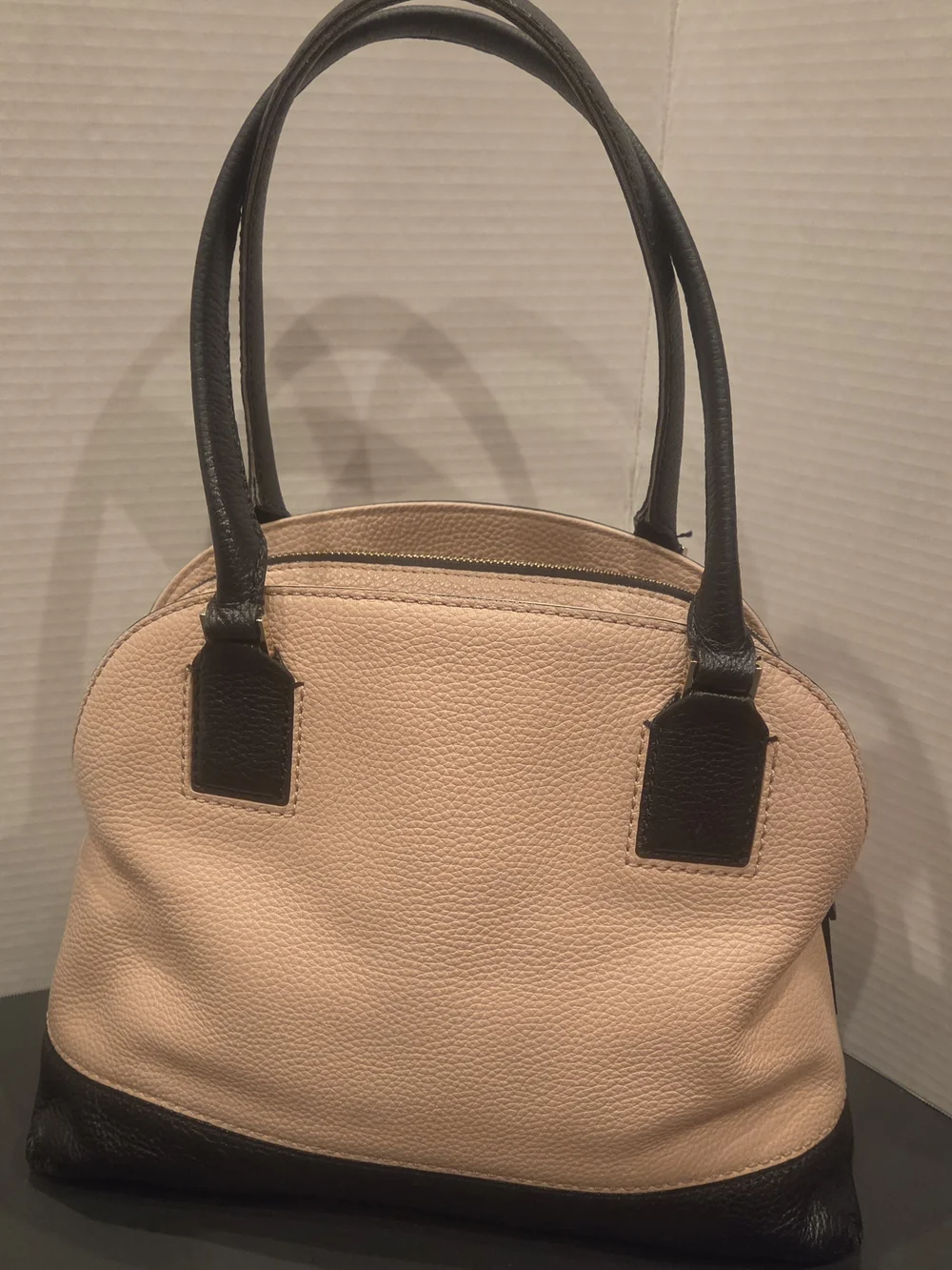 Kate Spade Two-Tone Pebbled Leather Satchel - Blush and Black